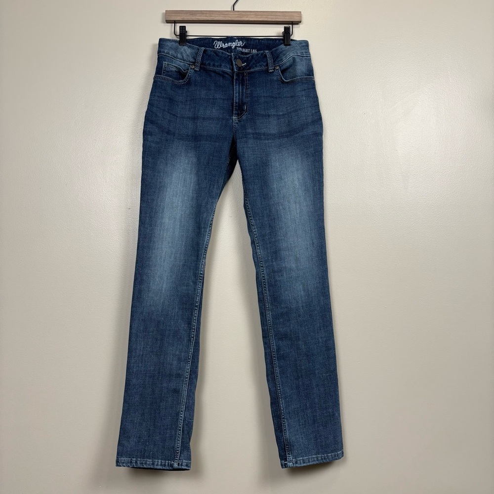 Wrangler Jeans Juniors 11 Blue Straight Leg Mid Rise Western Rodeo Denim Zip Fly